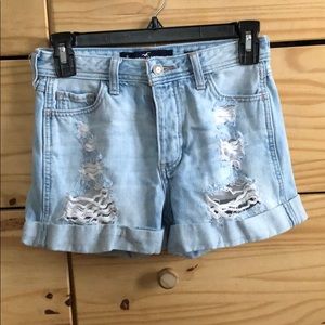 holister high rise jean shorts